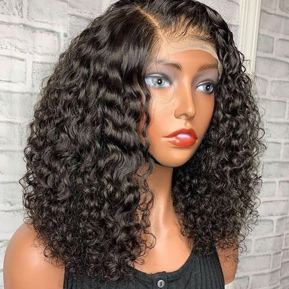 Top Virgin 13x4 Kinky Curlyl Lace Front Transparent  Wig 180 Density with Baby Hair