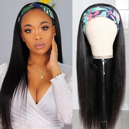 Top Virgin Silky Straight Headband Wig 180 Density