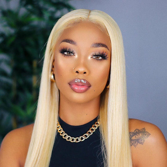 Top Virgin 613 Blonde 13x6 Straight Hair Lace Front Wig 180 Density with Baby Hair