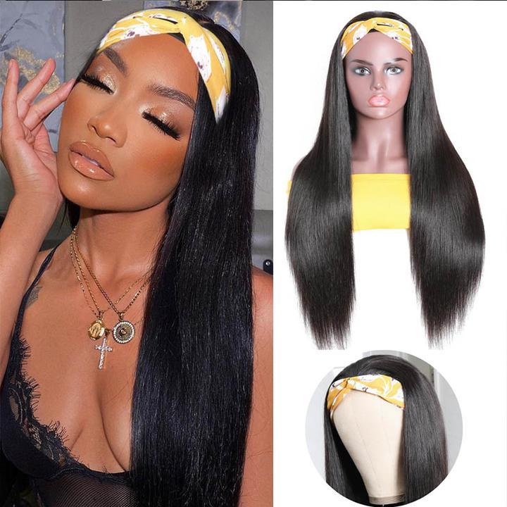 Top Virgin Silky Straight Headband Wig 180 Density