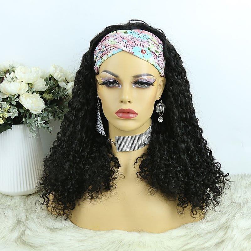 Top Virgin Deep Wave Headband Wig 150 Density