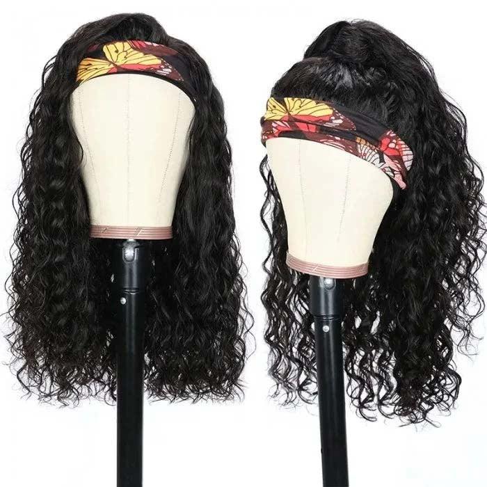 Top Virgin Italian Curly Headband Wig 150 Density