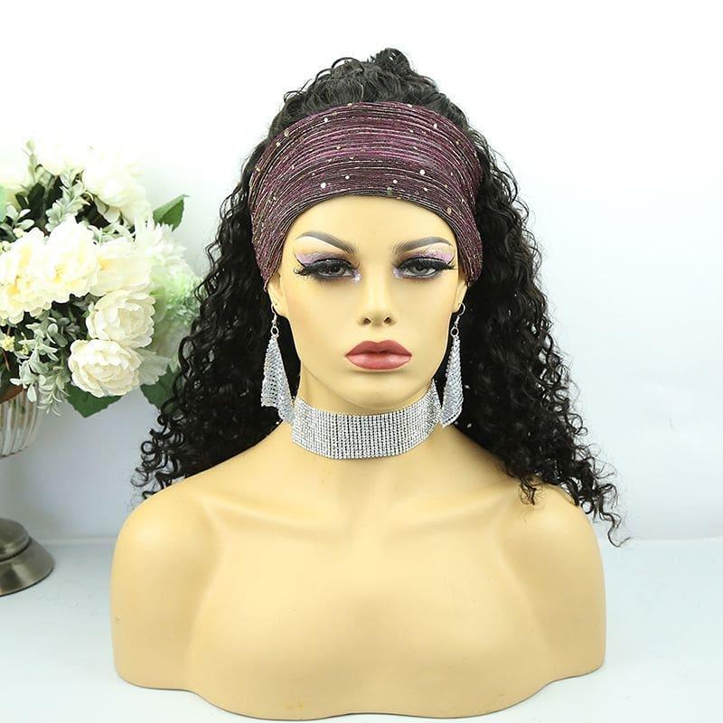 Top Virgin Deep Wave Headband Wig 150 Density