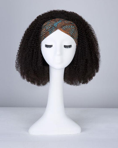 Top Virgin Kinky Curly Headband Wig 150 Density