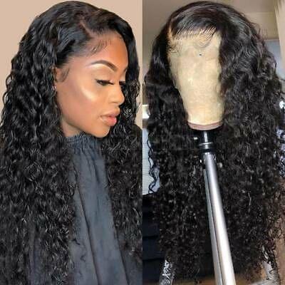 Top Virgin Deep Wave 4x4/5x5 Transparent Lace Closure Wig Human Hair Wig 150/180 Density