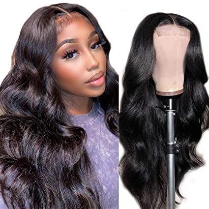 Top Virgin Body Wave 4x4/5x5 Transparent Lace Closure Wig Human Hair Wig 150/180 Density