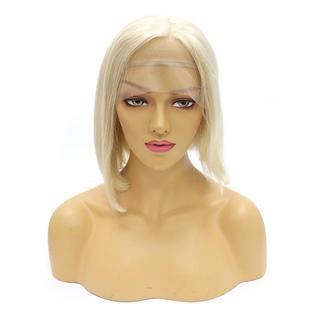 Top Virgin 613 Blonde 13x4 Straight Hair Lace Front Bob Wig 180 Density with Baby Hair (10"-14" Available)