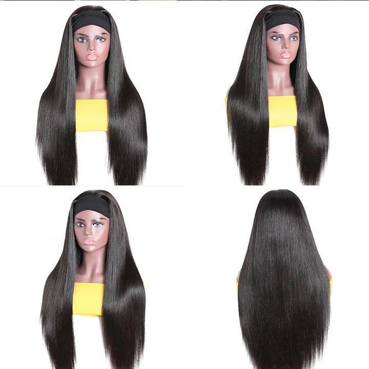 Top Virgin Silky Straight Headband Wig 180 Density