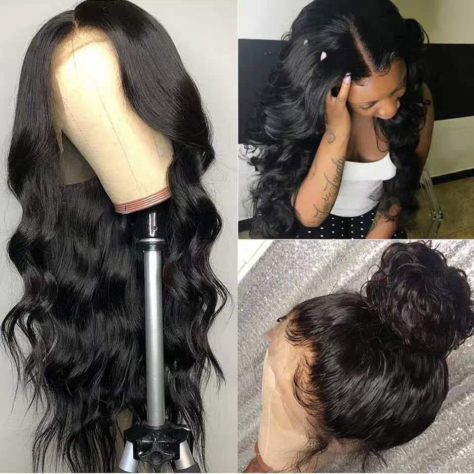 Top Virgin 13x4 Body Wave Lace Front Transparent  Wig 180 Density with Baby Hair