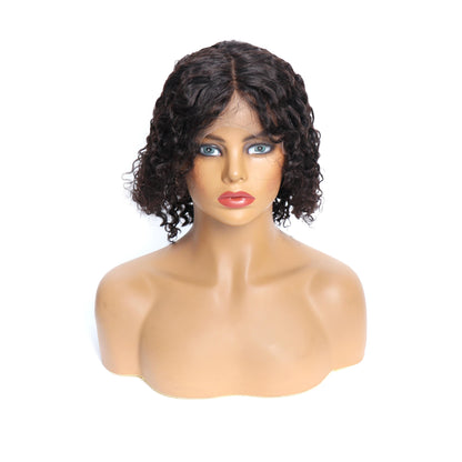 Top Virgin Short Bob Wigs Italian Curly Wigs 180 Density