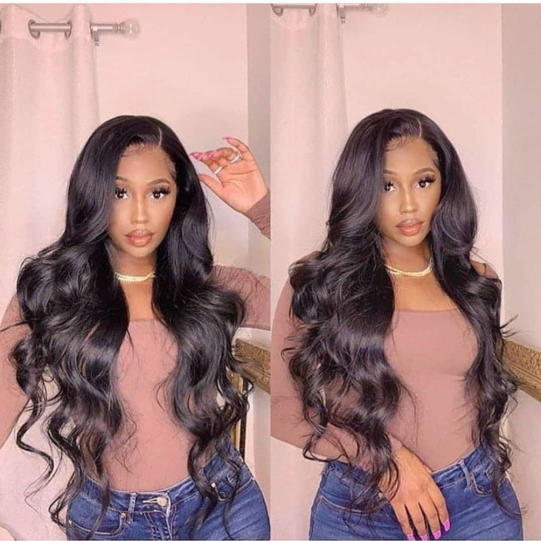 Top Virgin 13x6 Body Wave Lace Front Wig 180 Density with Baby Hair