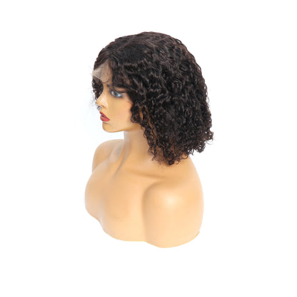 Top Virgin Short Bob Wigs Italian Curly Wigs 180 Density