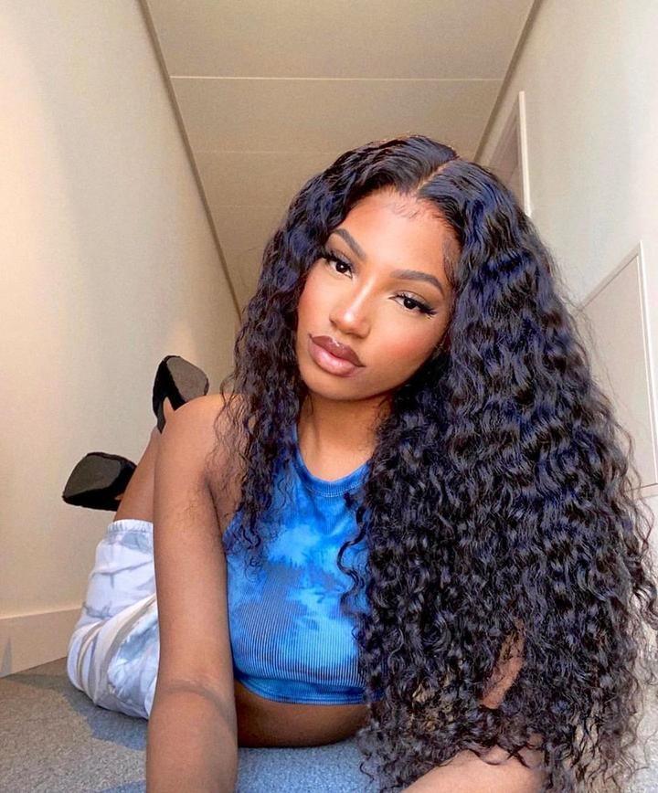 Top Virgin Deep Wave 4x4/5x5 HD Closure Wig Human Hair Wig 150/180 Density