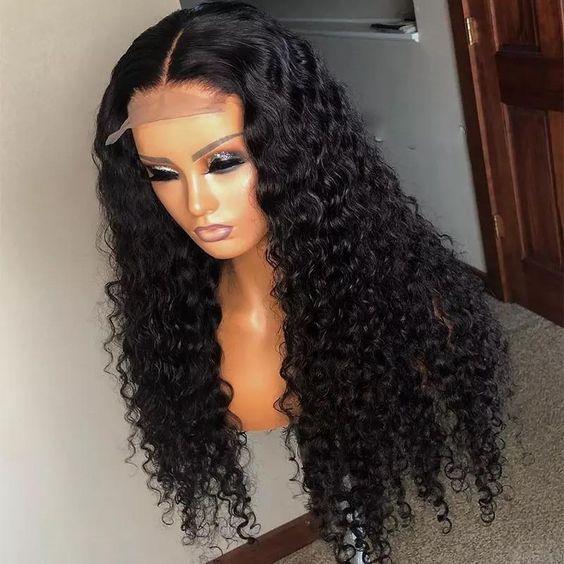 Top Virgin Italian Curly 4x4/5x5 Transparent Lace Closure Wig Human Hair Wig 150/180 Density