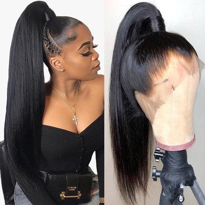 Top Virgin Straight Hair Full Lace Wig 180 Density with Baby Hair