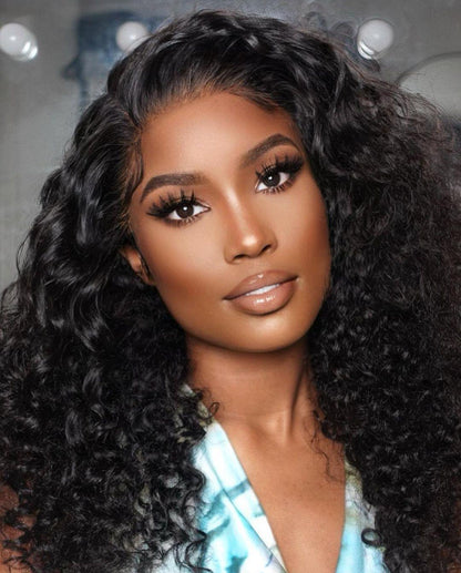 Top Virgin 13x6 Deep Wave Lace Front Wig 180 Density with Baby Hair