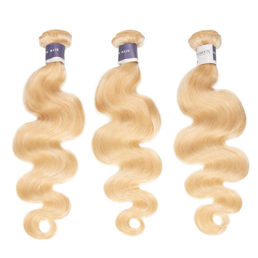 Tip-top Quality Raw Hair 613 Blonde Body Wave Extensions 3 Bundles（never hair loss）