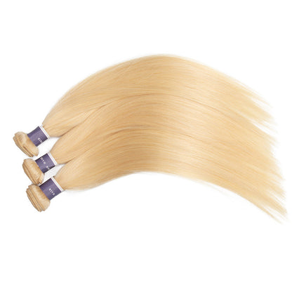 Tip-top Quality Raw Hair 613 Blonde Straight Hair Extensions 3 Bundles（never hair loss）