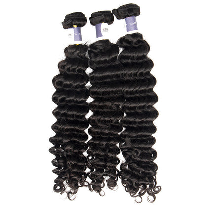 Tip-top Quality Raw Hair Deep Wave Hair Extensions 3 Bundles（never hair loss）