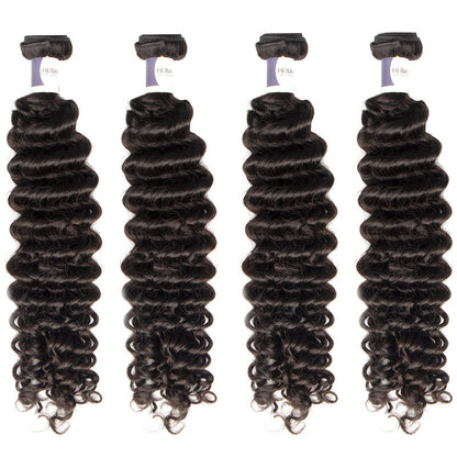 Tip-top Quality Raw Hair Deep Wave Hair Extensions 4 Bundles（never hair loss）