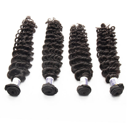 Tip-top Quality Raw Hair Deep Wave Hair Extensions 4 Bundles（never hair loss）