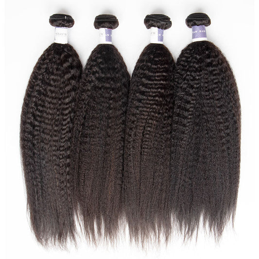 Tip-top Quality Raw Hair Kinky Straight Hair Extensions 4 Bundles（never hair loss）