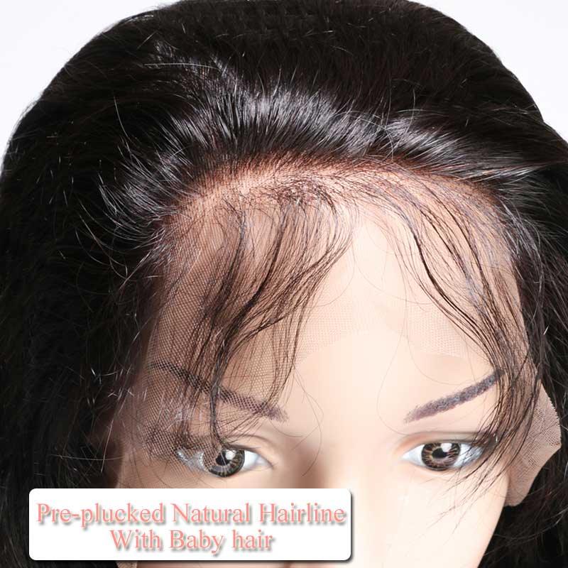 Top Virgin 13x4 Straight Hair Transparent  Lace Front Wig 180 Density with Baby Hair