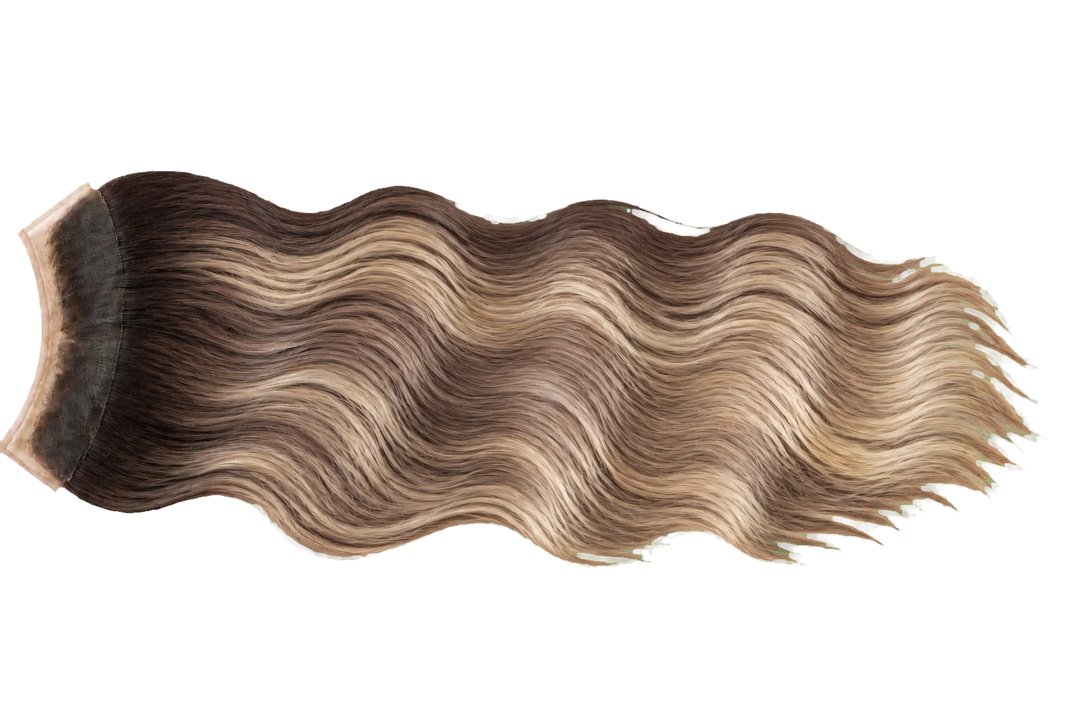 Parisian blonde hand-painted balayage wig after coloring