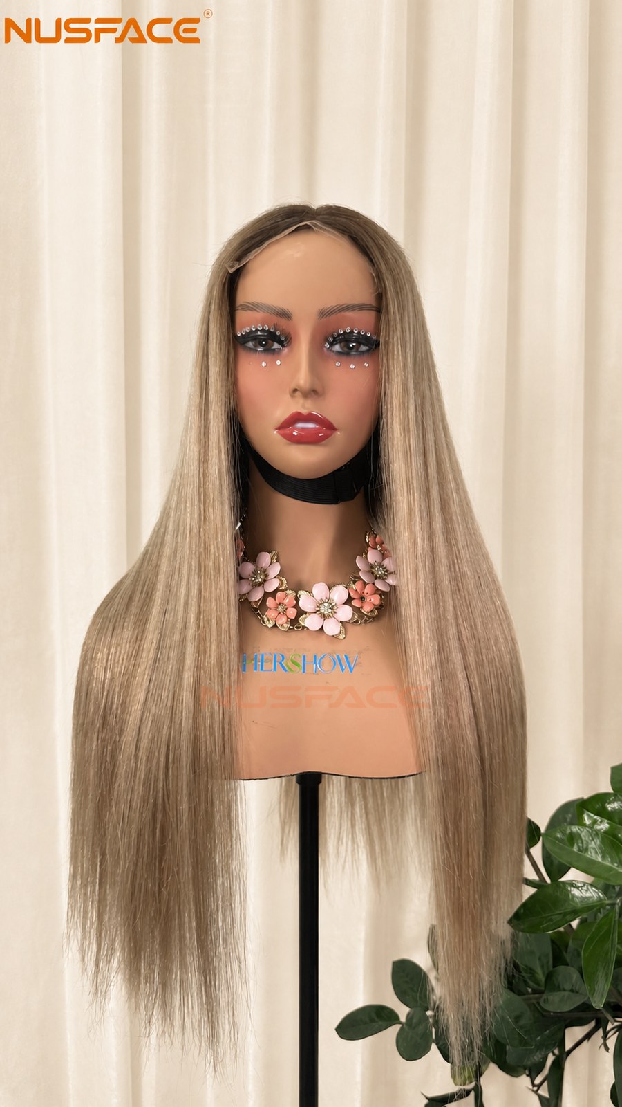 light ash blonde balayage wig hand-painted finished color reference
