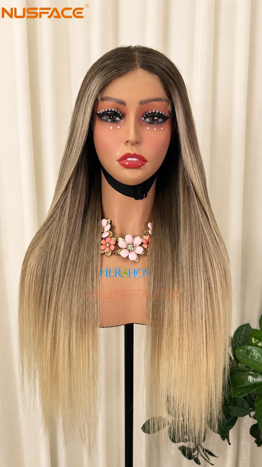 honey caramel blonde balayage wig hand-painted finished color reference