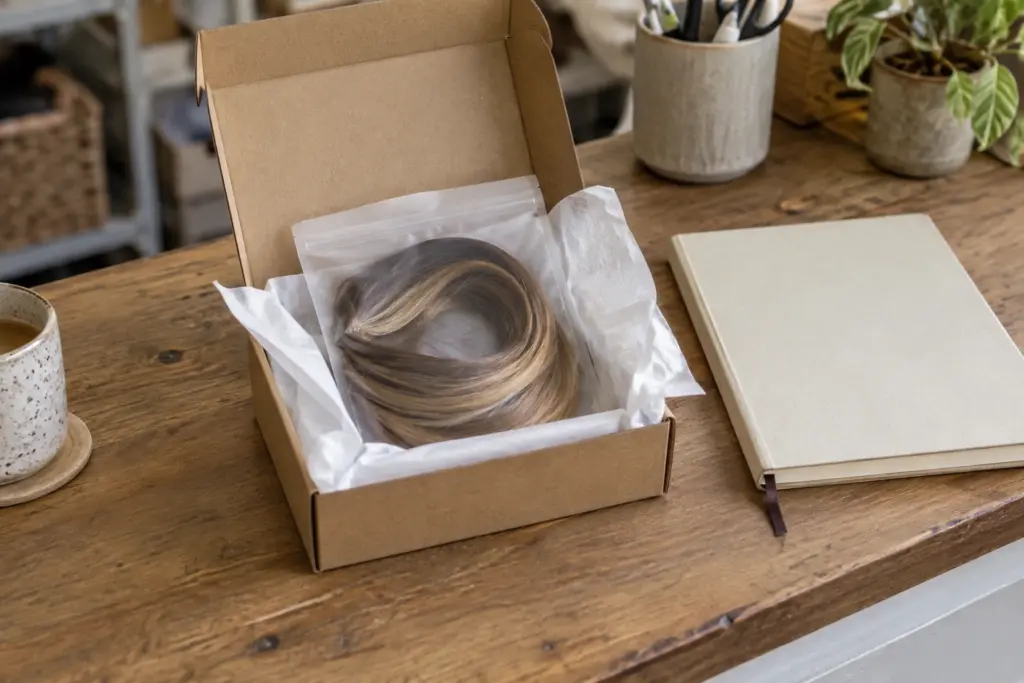 One packaged hair sample illustrating a small first-order approach