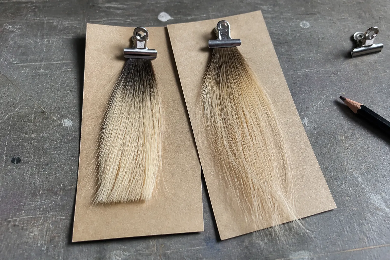 Root melt and shadow root transition hair swatches