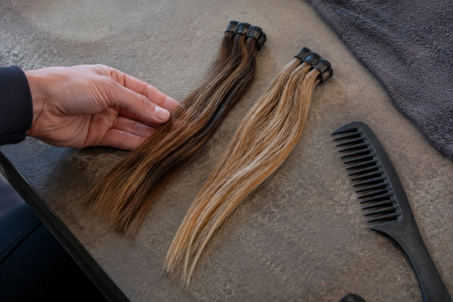 Human hair strand direction and comb check