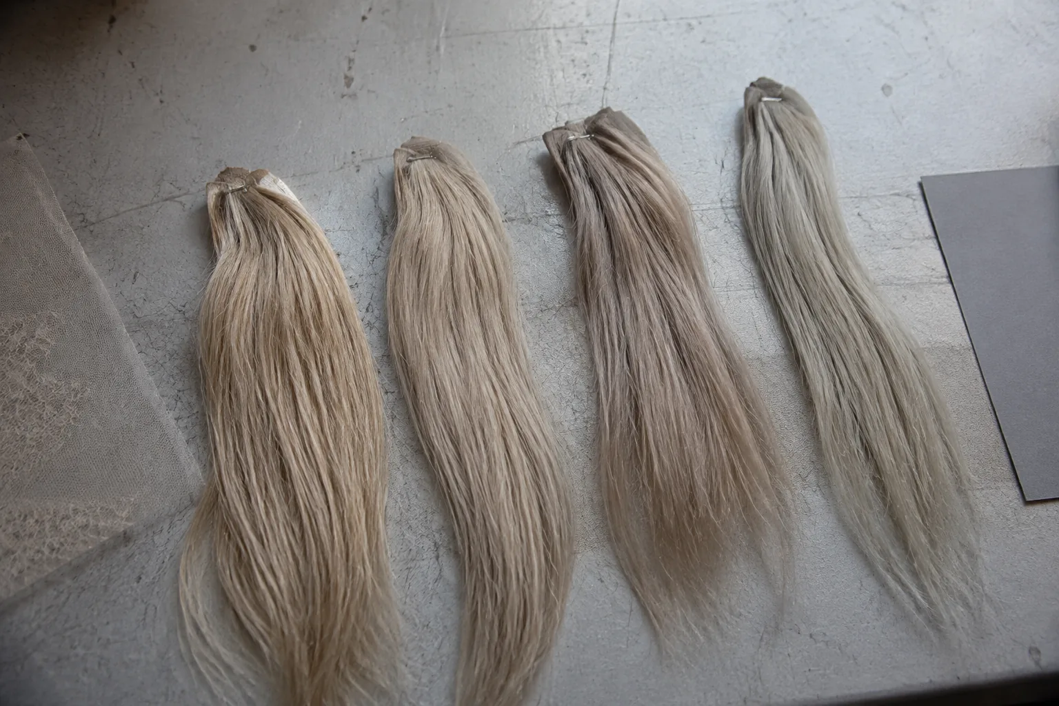 Cool ash blonde wig tone family hair swatches