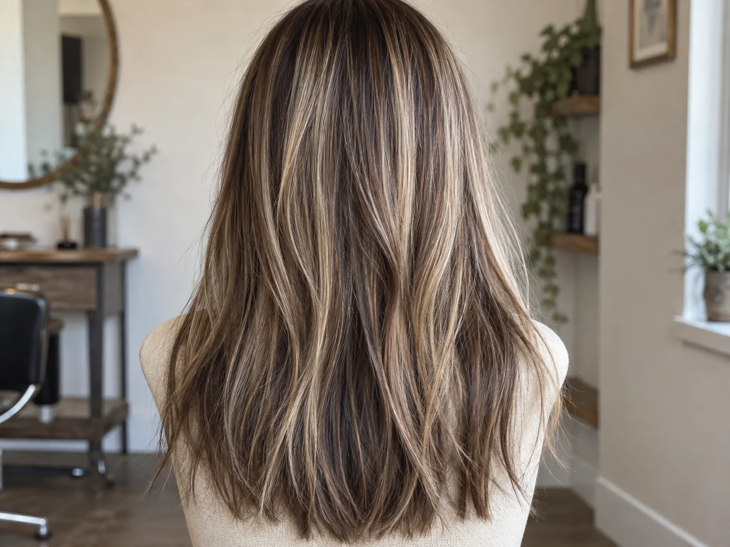 Dark and light color placement on a single custom balayage wig example