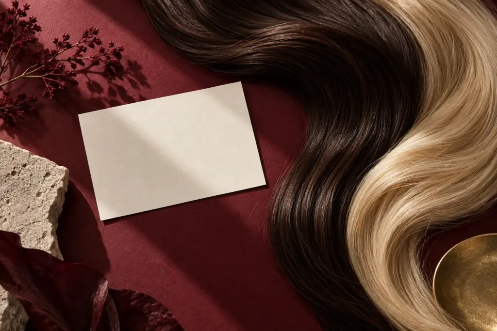 Dark and light hair color direction for a balayage wig customer inquiry